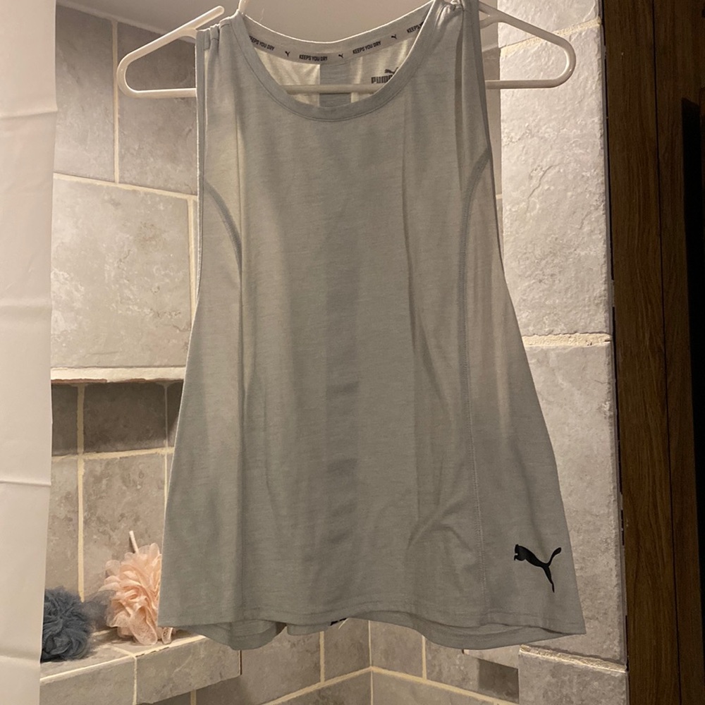 Light grey, puma workout tank. Size M.